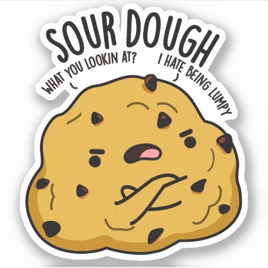 Zure deeg Funny Baking Pun Sticker (Voorkant)