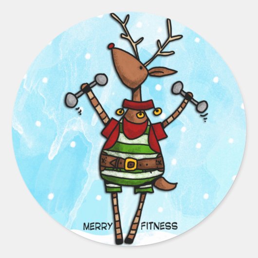 zure fitness - render ronde sticker (Voorkant)