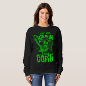 zure groene halloween koffie drink zombie trui (Voorkant volledig)