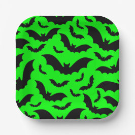 zure groene halloween vampier vleermuizen gotisch papieren bordje