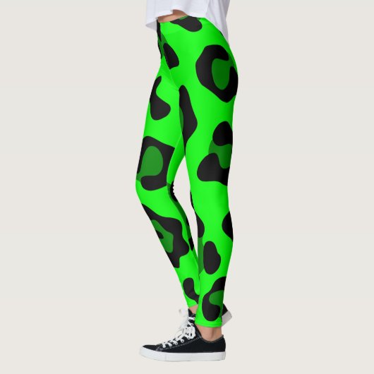 zure groene luipaard leggings (Links)