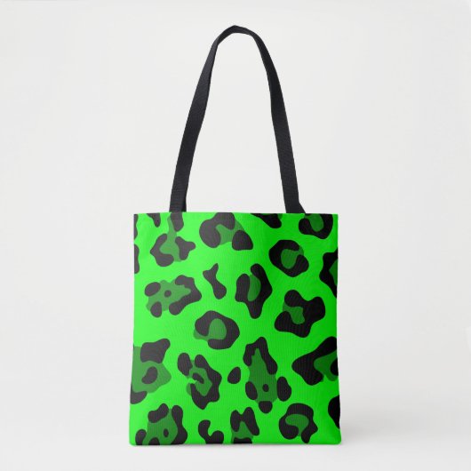 zure groene luipaard tote bag (Voorkant)