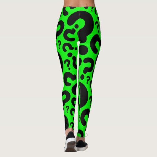 zure groene vraagteken halloween leggings (Achterkant)