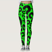 zure groene vraagteken halloween leggings (Voorkant)