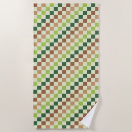 Zure groene zwarte ruitpatroon badhanddoek