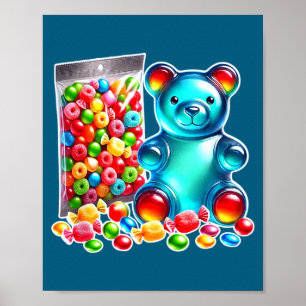 Zure kauwgom beer snoep poster