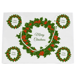 Zure kerst holly rode bessen groot cadeauzakje