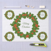 Zure kerst holly rode bessen tissuepapier (Craft)