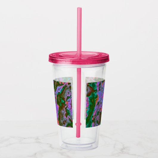 Zure marmer acryltumbler acryl drinkbeker (Rechts)