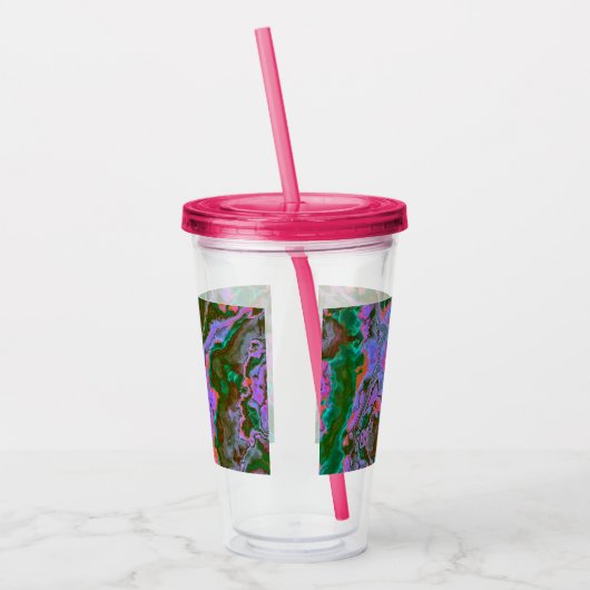 Zure marmer acryltumbler acryl drinkbeker (Links)
