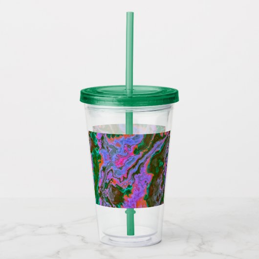 Zure marmer acryltumbler acryl drinkbeker (Voorkant)
