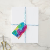 Zure neon regenboogdas kleurstof cadeaulabel (Met Touw)
