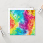 Zure neon regenboogdas kleurstof kaart (Voorkant / Achterkant in situ)