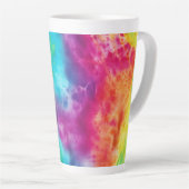 Zure neon regenboogdas kleurstof latte mok (Rechterhoek)