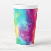 Zure neon regenboogdas kleurstof latte mok (Voorkant)