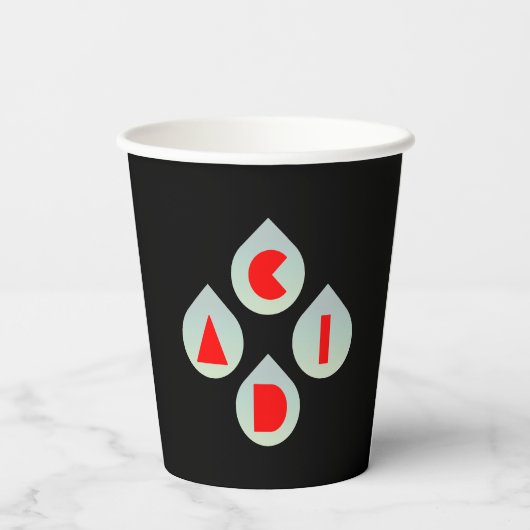 Zure regen papieren bekers (Achterkant)