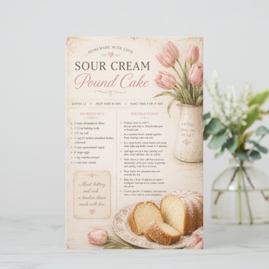Zure Roomkaas Pound Cake Recept, Roze Tulpen Rusti (Staand voorkant)