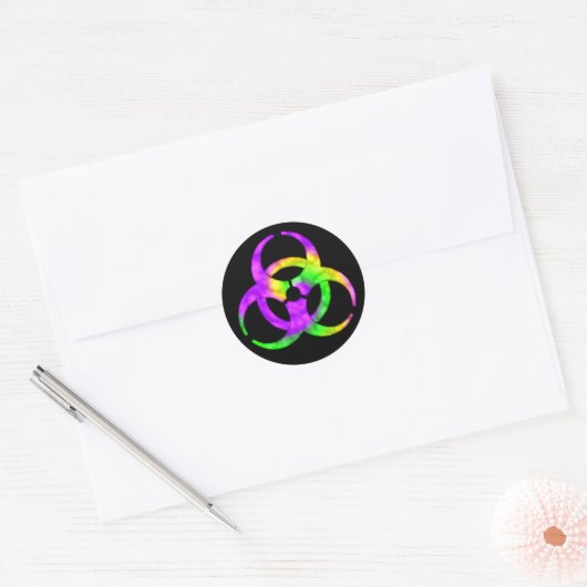Zure spiraal Biohazard Symbool Sticker (Envelop)