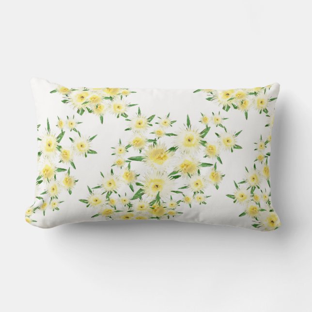 Zure Vijgen Bloemen Bladeren Patroon Kussen (Voorkant)