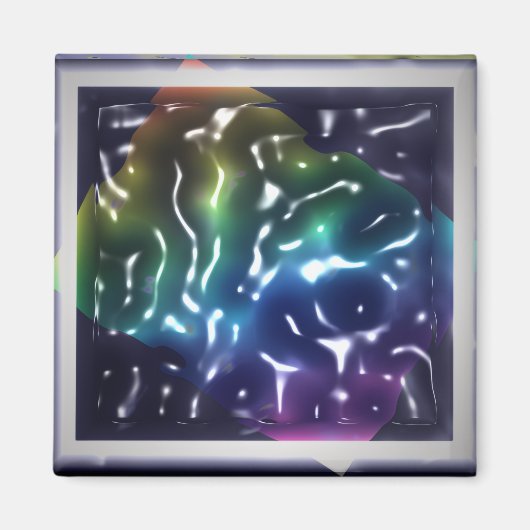 Zure Vloeibare Post-it Notitie van Rainbow Ripple Magneet (Voorkant)