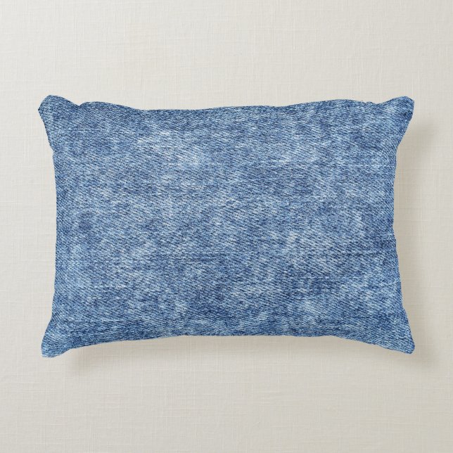 Zure was blauwe denim, close-up textuur. accent kussen (Voorkant)