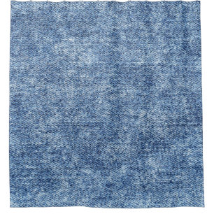 Zure was blauwe denim, close-up textuur. douchegordijn