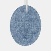 Zure was blauwe denim, close-up textuur. glas ornament (Voorkant Rechts)