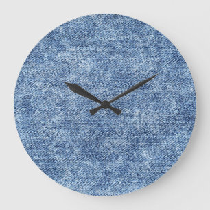 Zure was blauwe denim, close-up textuur. grote klok