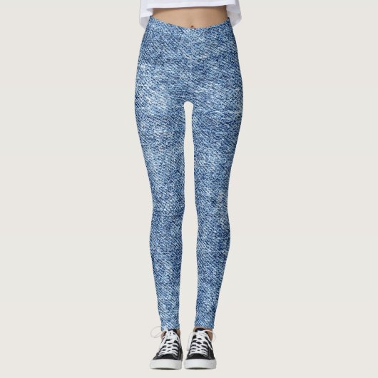 Zure was blauwe denim, close-up textuur. leggings (Voorkant)