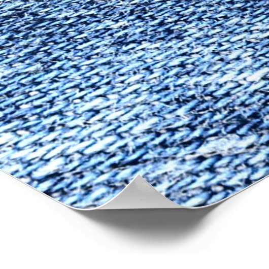 Zure was blauwe denim, close-up textuur. poster (Hoek)