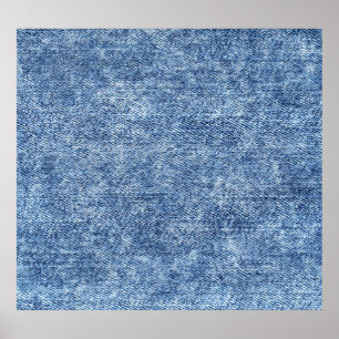 Zure was blauwe denim, close-up textuur. poster