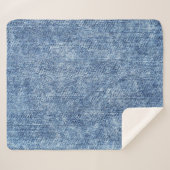Zure was blauwe denim, close-up textuur. sherpa deken (Voorkant (horizontaal))
