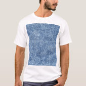 Zure was blauwe denim, close-up textuur. t-shirt (Voorkant)