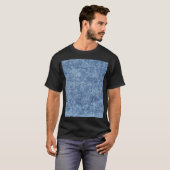 Zure was blauwe denim, close-up textuur. t-shirt (Voorkant volledig)
