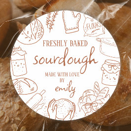 Zuredeeg Brood Lief Tekening Ronde Sticker