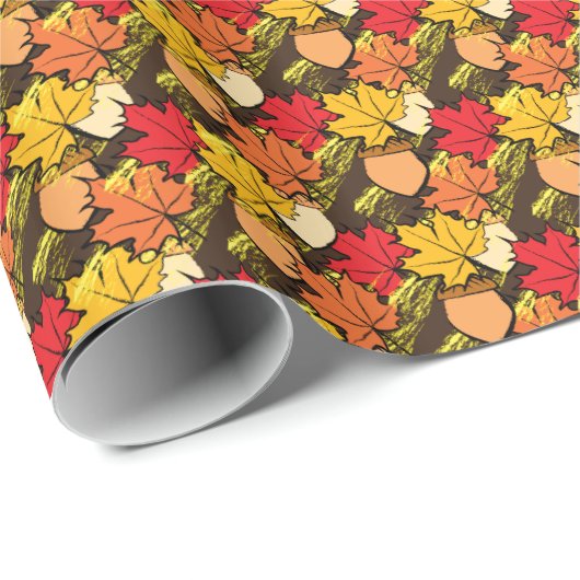 Zuren en bladeren IV Cadeaupapier (Rol Hoek)