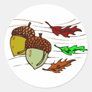 zuren en bladeren ronde sticker