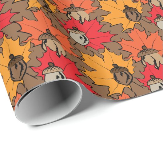 Zuren en bladeren V Cadeaupapier (Rol Hoek)