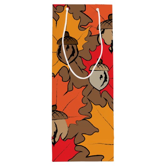 Zuren en bladeren V Wijn Cadeautas (Achterkant)