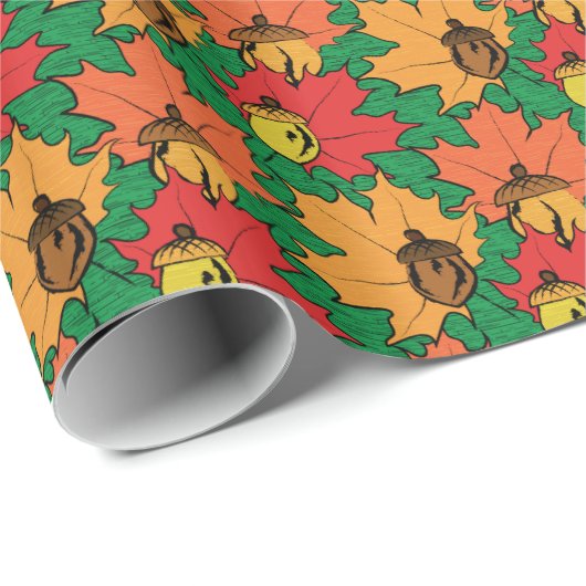 Zuren en bladeren VI Cadeaupapier (Rol Hoek)