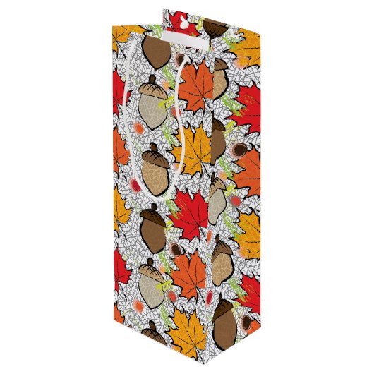 Zuren en bladeren VII Wijn Cadeautas (Achterkant Gekanteld)