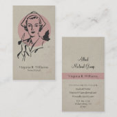  zurenroze met Retrocirkel Visitekaartje (Voorkant / Achterkant)