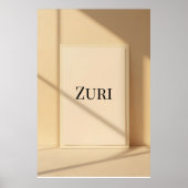 Zuri Modern Name Wall Art – Minimalist Poster (Voorkant)