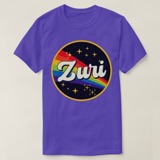 Zuri regenboog in ruimte  stijl t-shirt (Design voorkant)