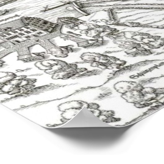 Zürich - 1576 Josua Murer, 1576 Poster (Hoek)