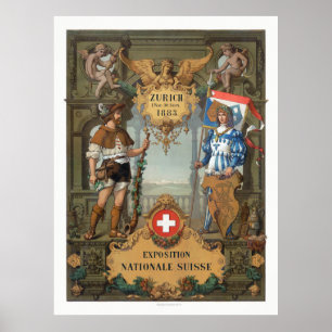 Zürich 1883 Exposition Nationale Suisse  Poster