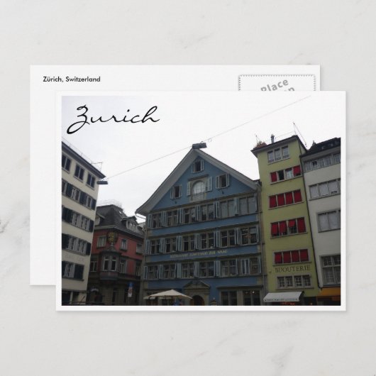 zürich-architectuur briefkaart (Voorkant / Achterkant)