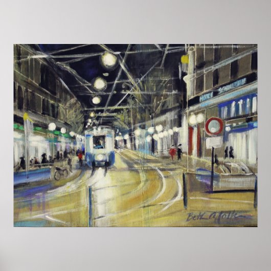 Zurich Bahnhofstrasse Poster (Voorkant)