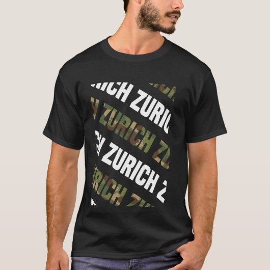 Zürich Camo Pattern Green Camouflage T-shirt (Voorkant)