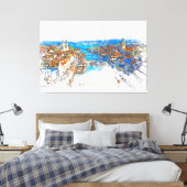 Zürich Canvas Afdruk (Insitu (Slaapkamer))